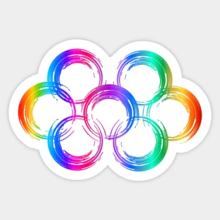 Rainbow Seven Rings T-Shirt - Stylish Tee Sticker